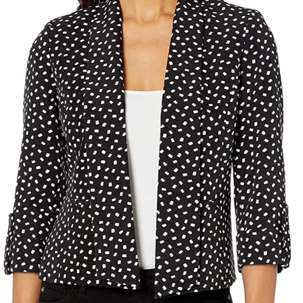 Kasper "City Blocks" Print Open Blazer Jacket - Small - NEW